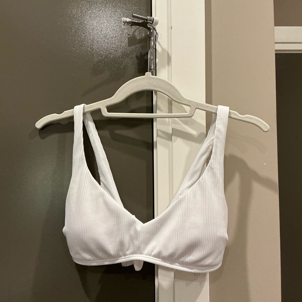 Hollister White Ribbed Bralette